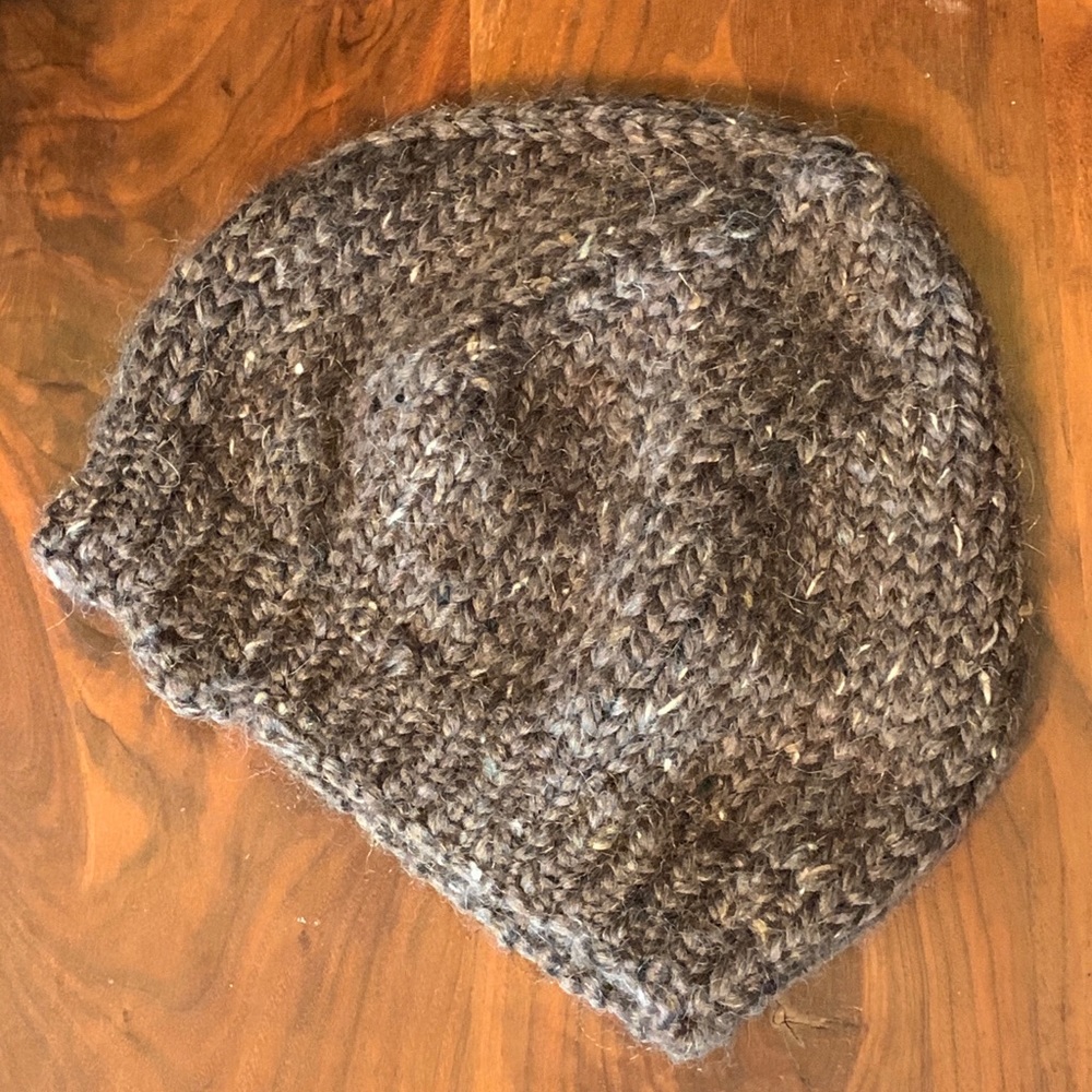 Chocolate Tweed Handknit-By-Me Slouchy Hat
